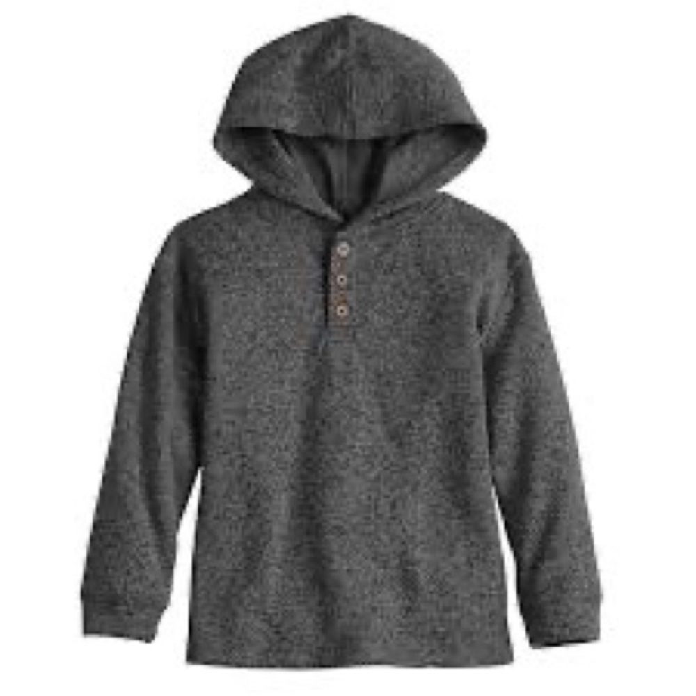 Hooded Henley Fuzzy Sweater kids Size 7